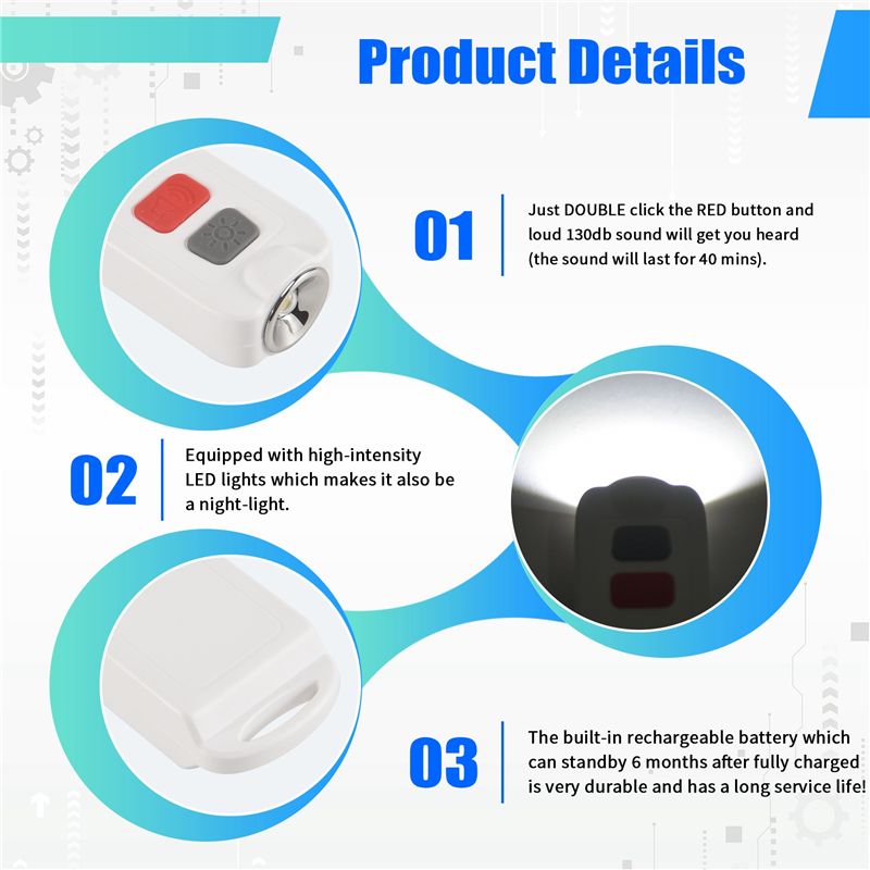 Personal Alarm Keychain - Allarme personale, dispositivo di sicurezza per